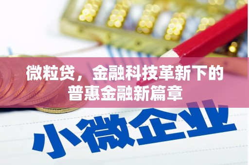 扎赉特旗微粒贷，金融科技革新下的普惠金融新篇章
