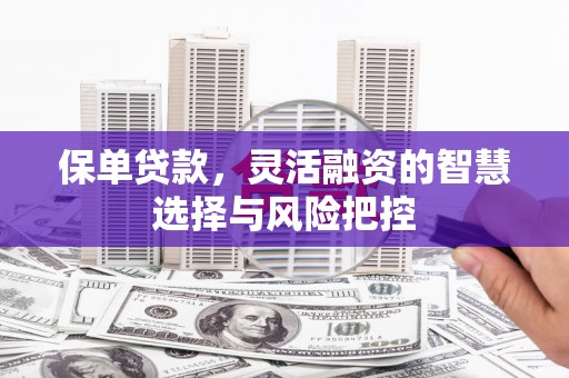 扎赉特旗保单贷款，灵活融资的智慧选择与风险把控