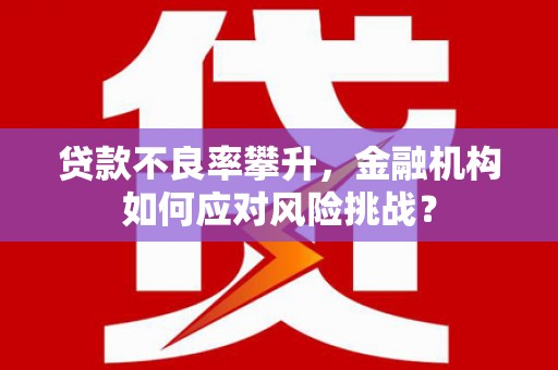 扎赉特旗贷款不良率攀升，金融机构如何应对风险挑战？
