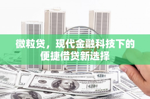扎赉特旗微粒贷，现代金融科技下的便捷借贷新选择