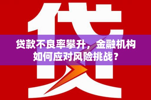 扎赉特旗贷款不良率攀升，金融机构如何应对风险挑战？