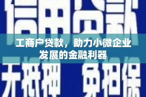 扎赉特旗工商户贷款，助力小微企业发展的金融利器