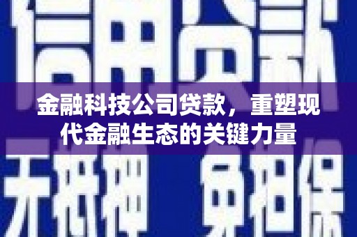 扎赉特旗金融科技公司贷款，重塑现代金融生态的关键力量