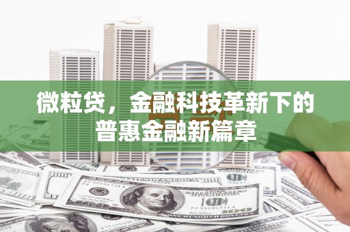 扎赉特旗微粒贷，金融科技革新下的普惠金融新篇章